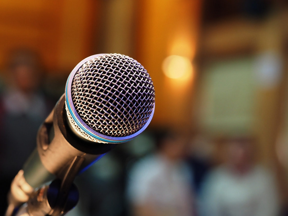 Microphone in courtroom