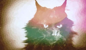 Abstract cat image with watchful eyes, representing strategic vigilance needed when negotiating divorce with high-conflict personalities