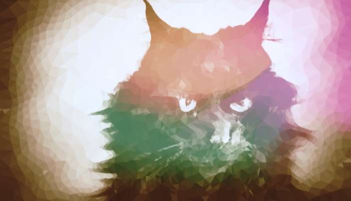 Abstract cat image with watchful eyes, representing strategic vigilance needed when negotiating divorce with high-conflict personalities
